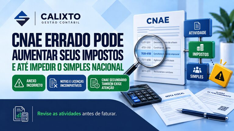 Empresário analisando os impactos do CNAE nos impostos e no Simples Nacional